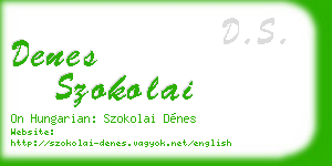 denes szokolai business card