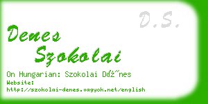 denes szokolai business card